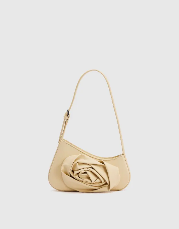 Rose Ruched Vegan Leather Shoulder Bag sold by Urban Revivo