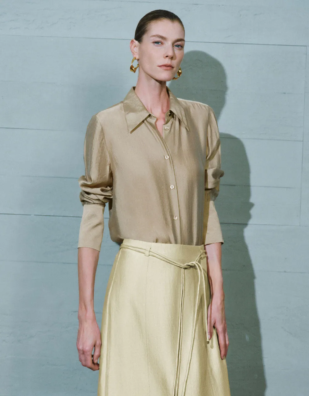 Button Up Straight Shirt sold by Urban Revivo