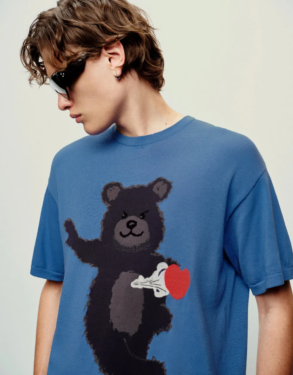Bear Printed Knitted T-Shirt sold by Urban Revivo product image thumbnail 5