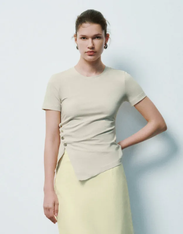 Crew Neck Skinny T-Shirt sold by Urban Revivo