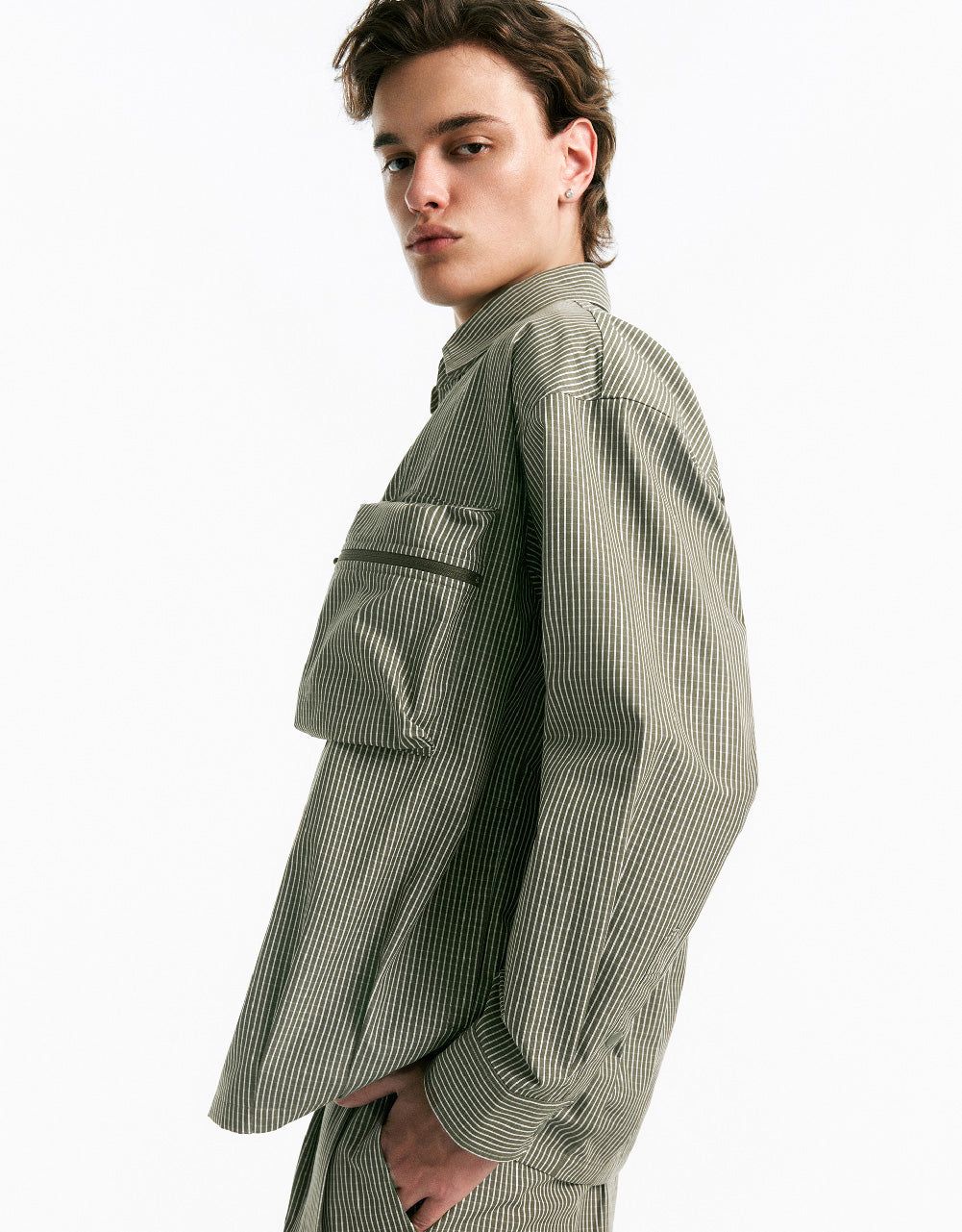 Striped Jacket With Pocket sold by Urban Revivo product image thumbnail 4