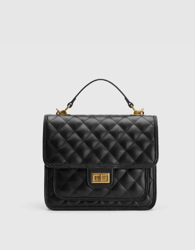 Quilted Vegan Leather Backpack sold by Urban Revivo