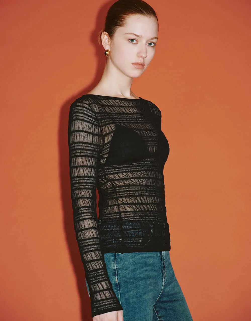 Crew Neck Skinny Knitted T-Shirt sold by Urban Revivo product image thumbnail 3