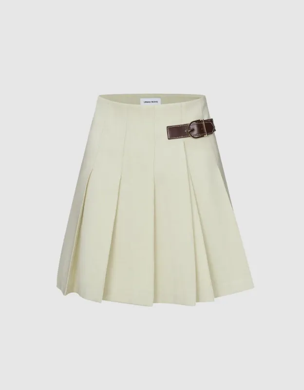 Pleated Mini A-Line Skirt sold by Urban Revivo