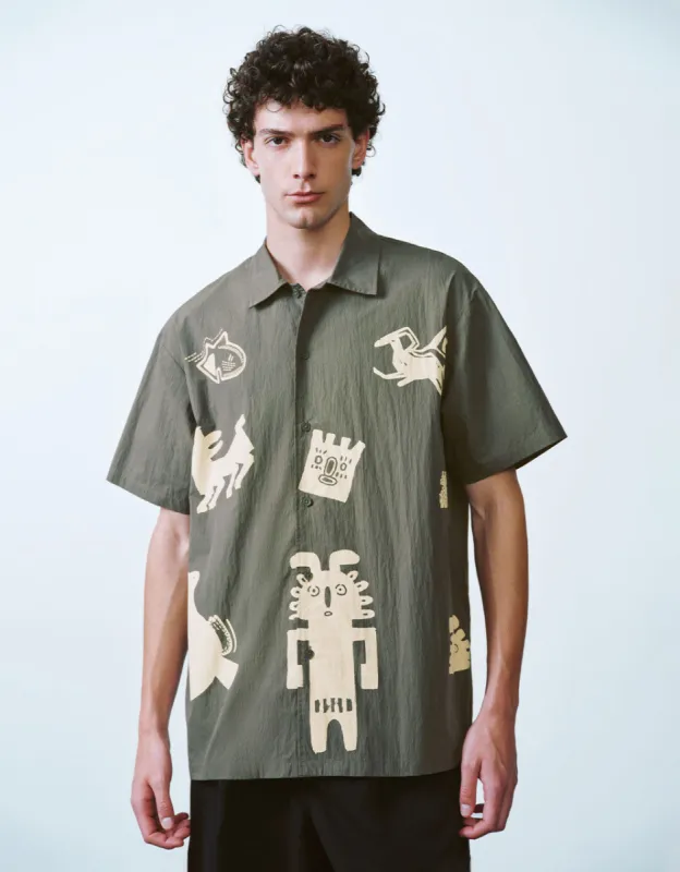 Button Up Printed Loose Shirt sold by Urban Revivo