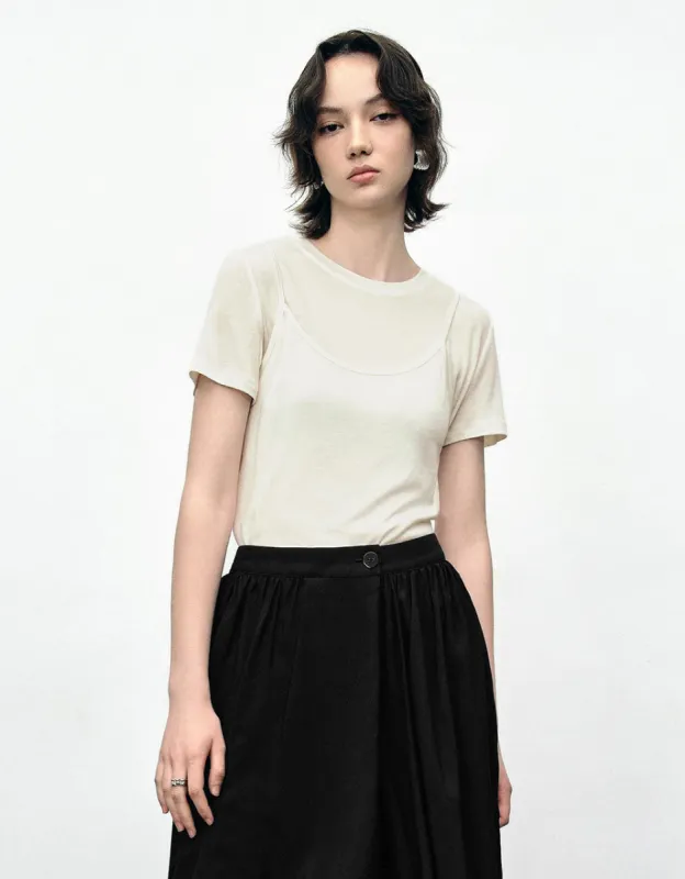 2 In 1 Crew Neck Skinny T-Shirt sold by Urban Revivo