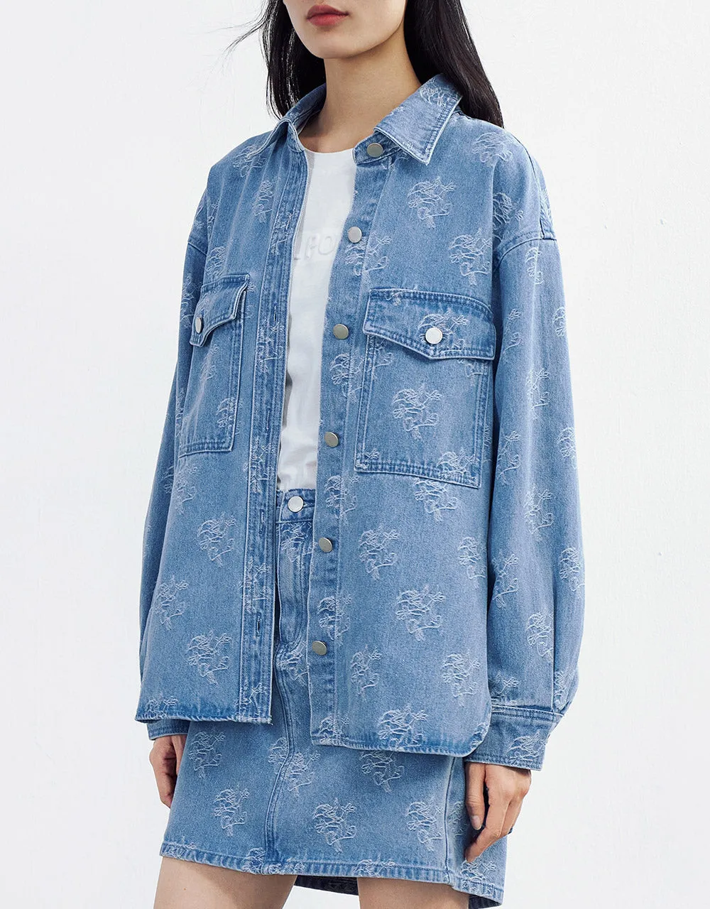 Woody Woodpecker Denim Shirt sold by Urban Revivo product image thumbnail 5