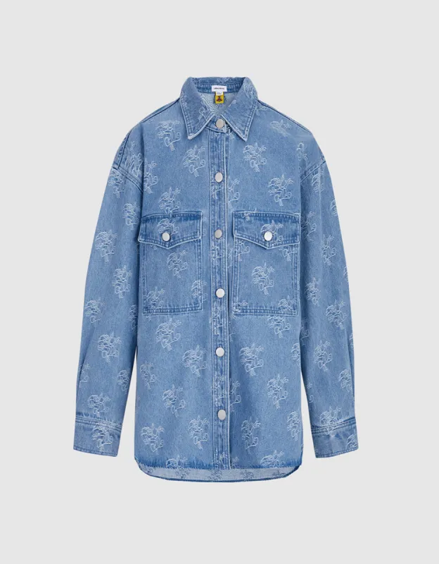Woody Woodpecker Denim Shirt sold by Urban Revivo
