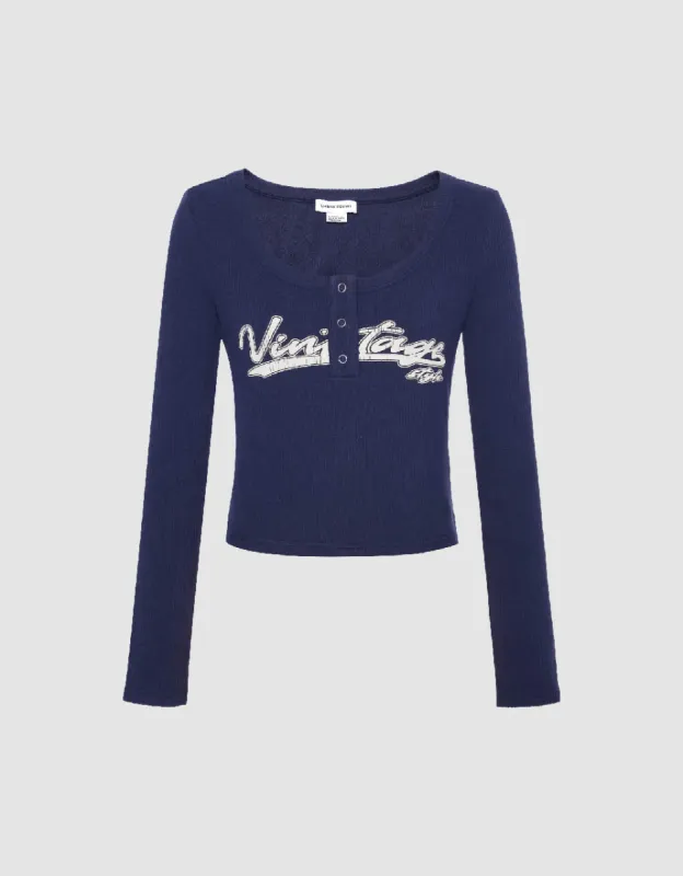 Letter Print T-Shirt With Press Buttons sold by Urban Revivo