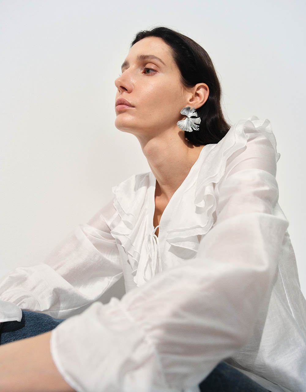 Ruffle Lapel Overhead Shirt sold by Urban Revivo product image thumbnail 5