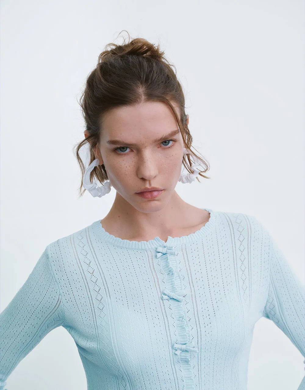 Crew Neck Skinny Knitted Cardigan sold by Urban Revivo product image thumbnail 4