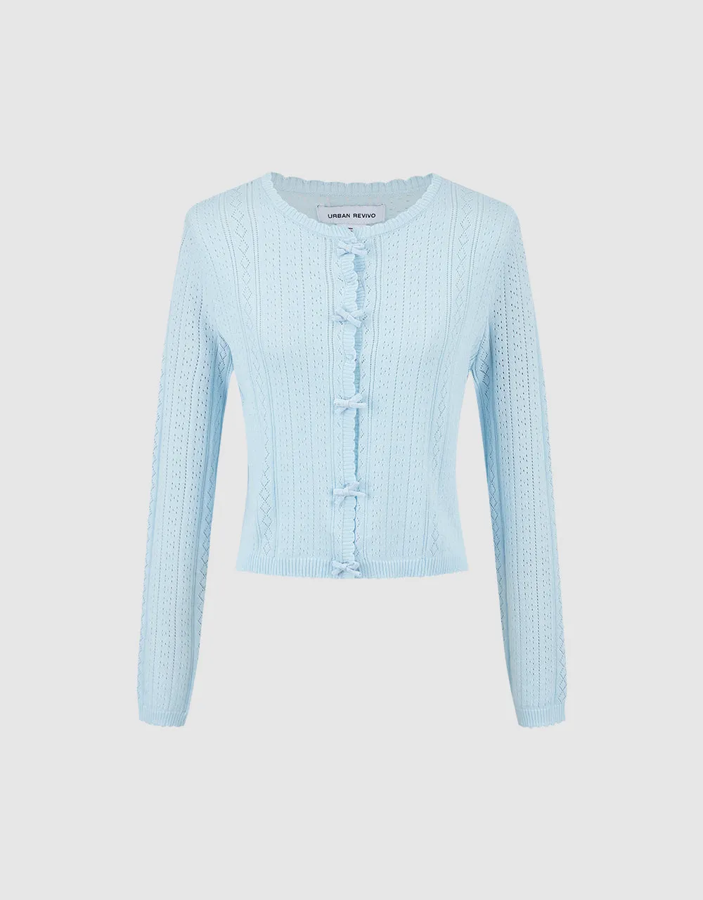 Crew Neck Skinny Knitted Cardigan sold by Urban Revivo product image thumbnail 2