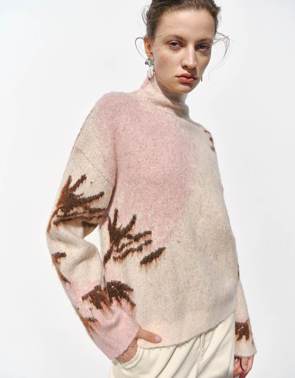 Stand Collar Loose Sweater sold by Urban Revivo product image thumbnail 3