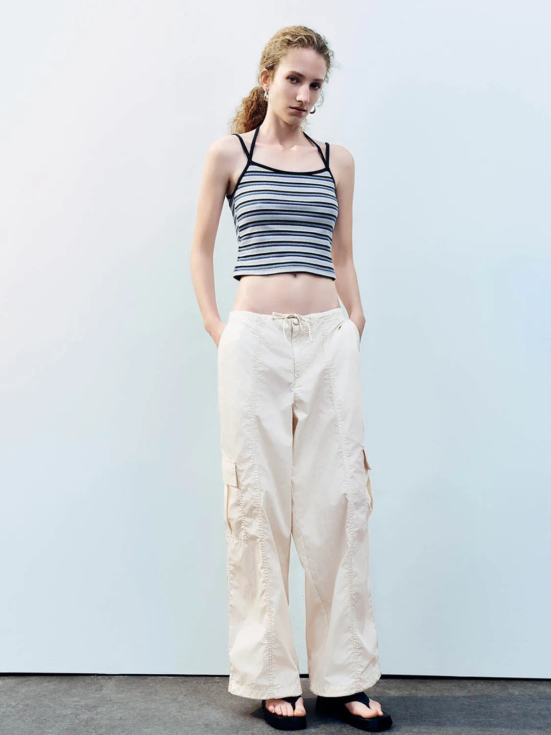 Drawstring Waist Straight Pants sold by Urban Revivo product image thumbnail 5