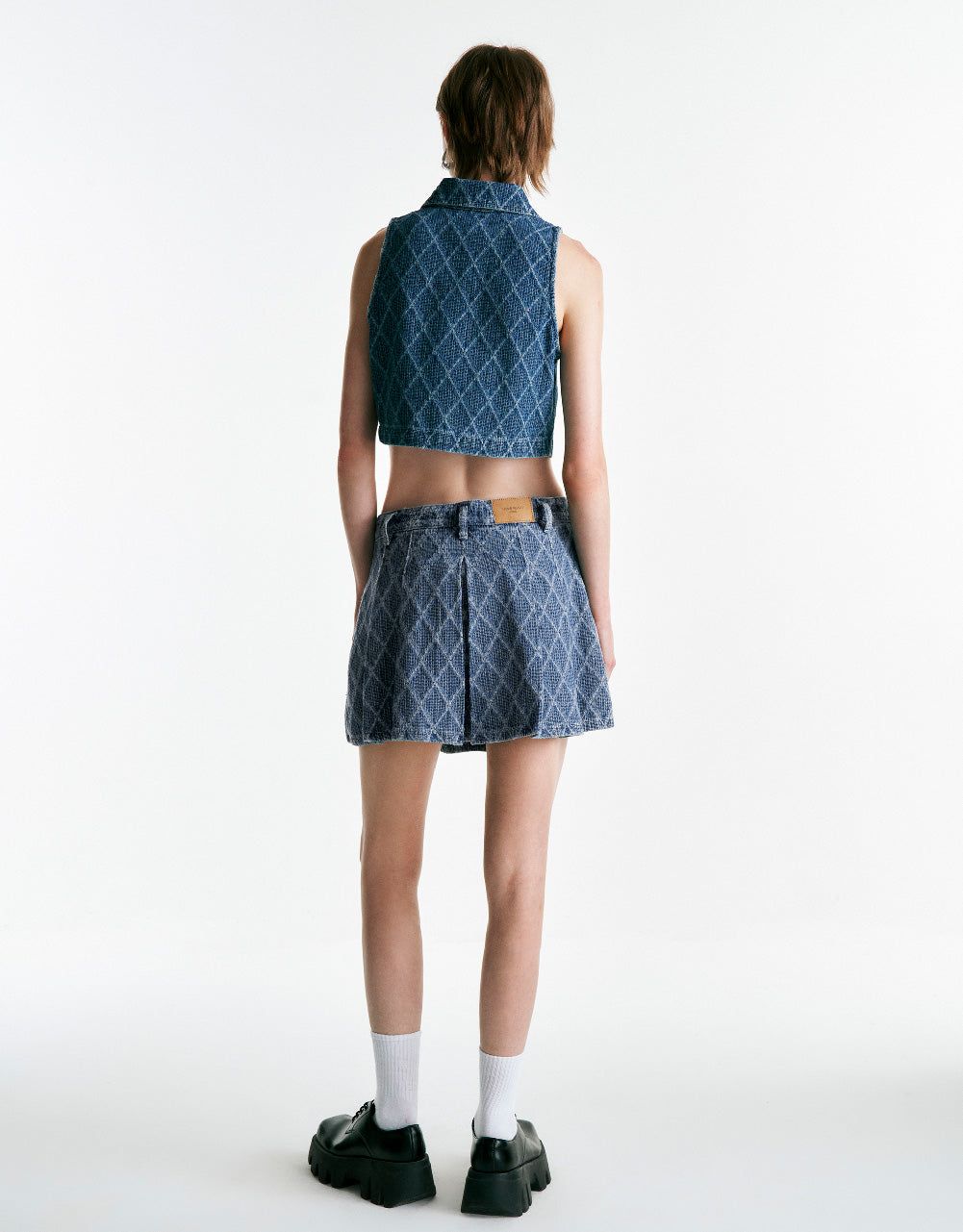 Pleated Mini Denim Skirt sold by Urban Revivo product image thumbnail 5