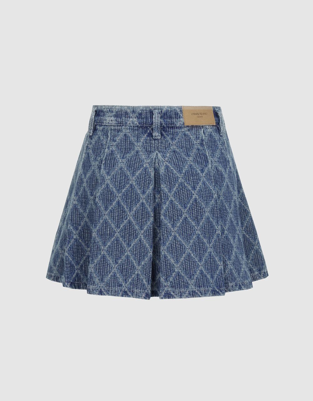 Pleated Mini Denim Skirt sold by Urban Revivo product image thumbnail 3