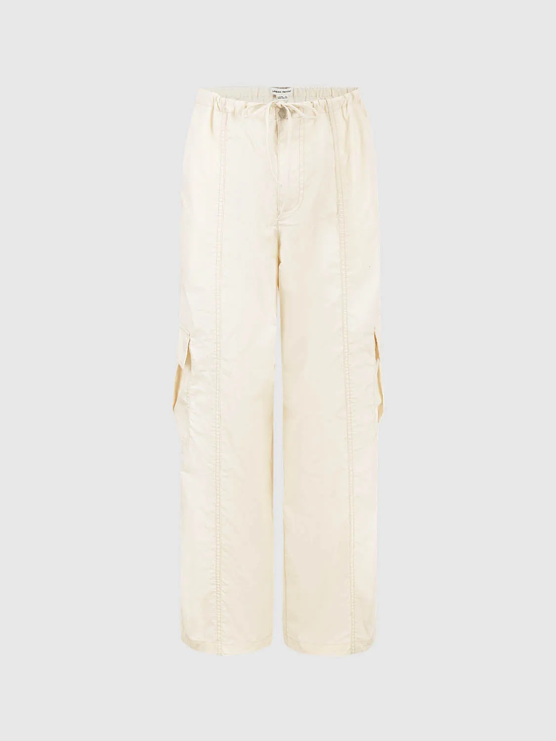 Drawstring Waist Straight Pants sold by Urban Revivo