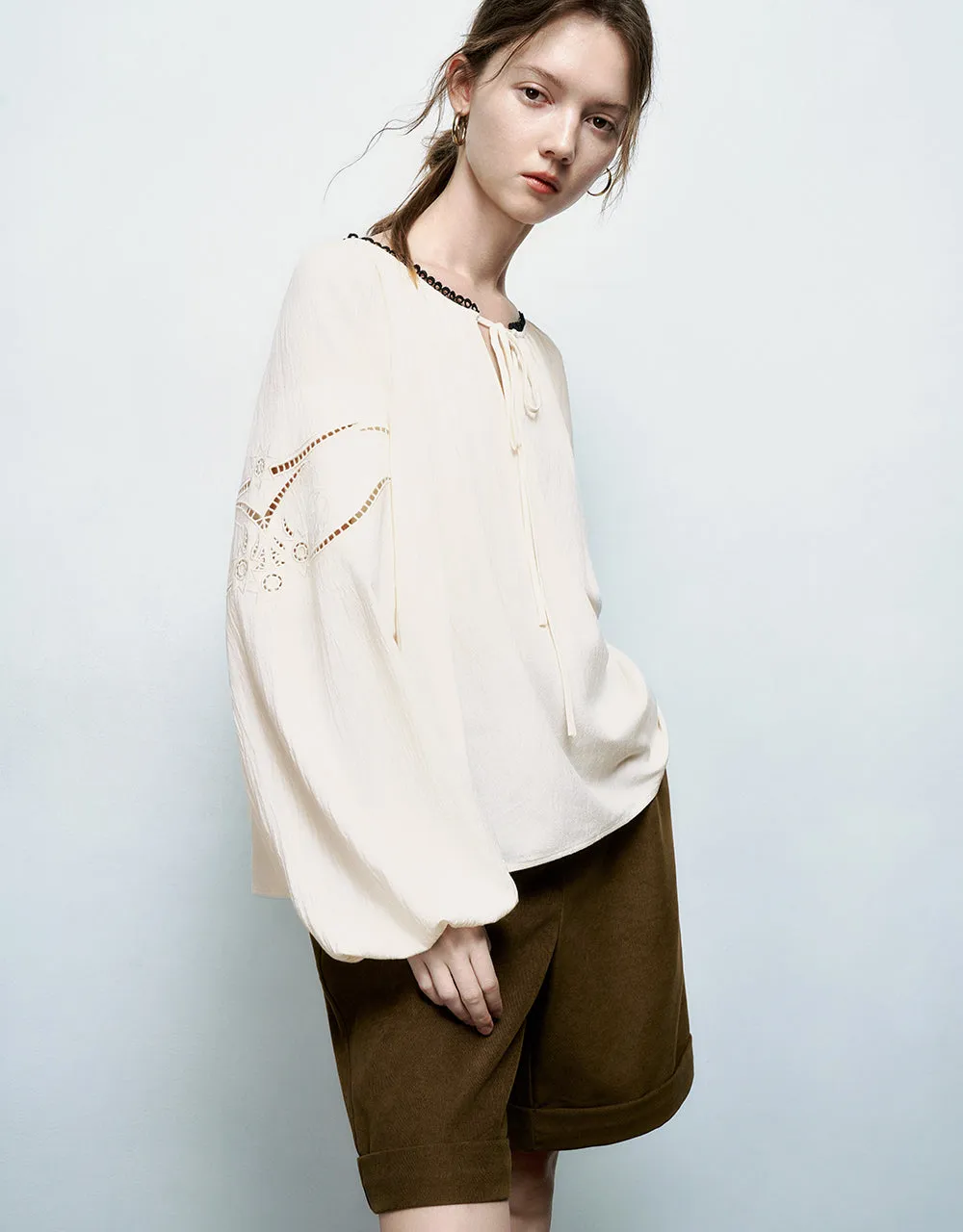 Raglan Sleeve Crew Neck Overhead Shirt sold by Urban Revivo product image thumbnail 3