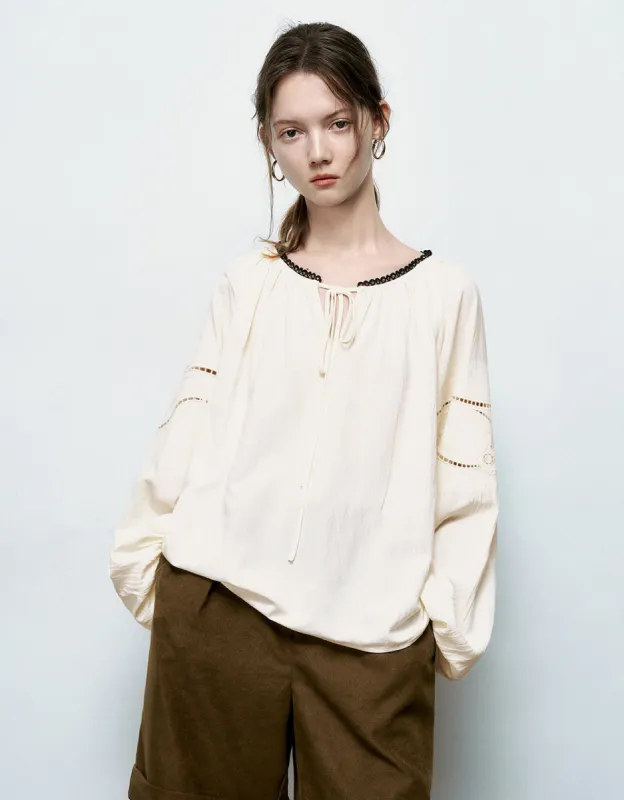 Raglan Sleeve Crew Neck Overhead Shirt sold by Urban Revivo