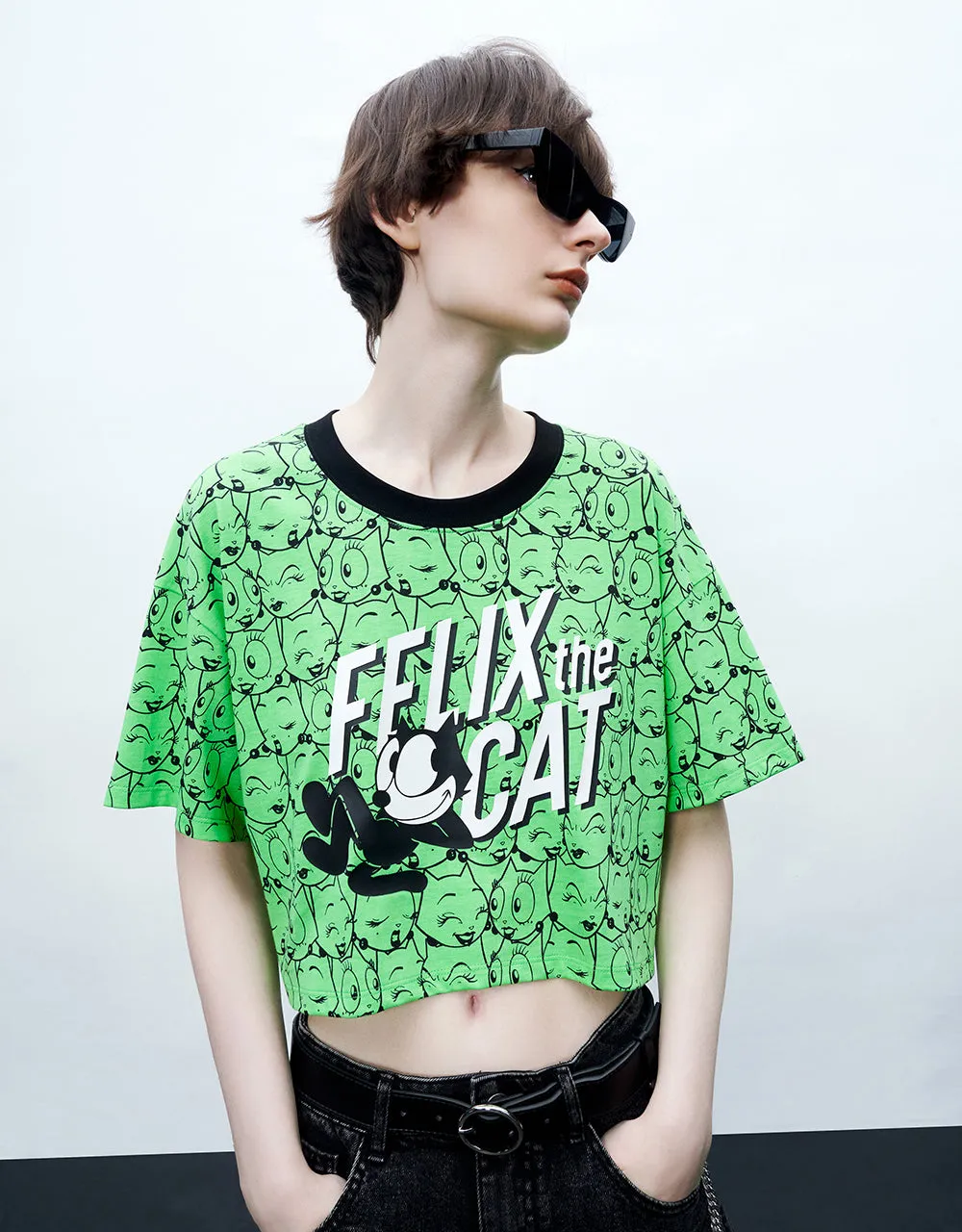 Felix The Cat Printed Crew Neck T-Shirt sold by Urban Revivo product image thumbnail 3