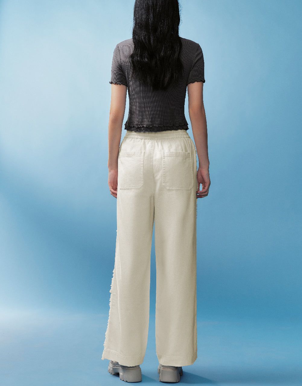 Drawstring Waist Wide-Leg Pants sold by Urban Revivo product image thumbnail 5