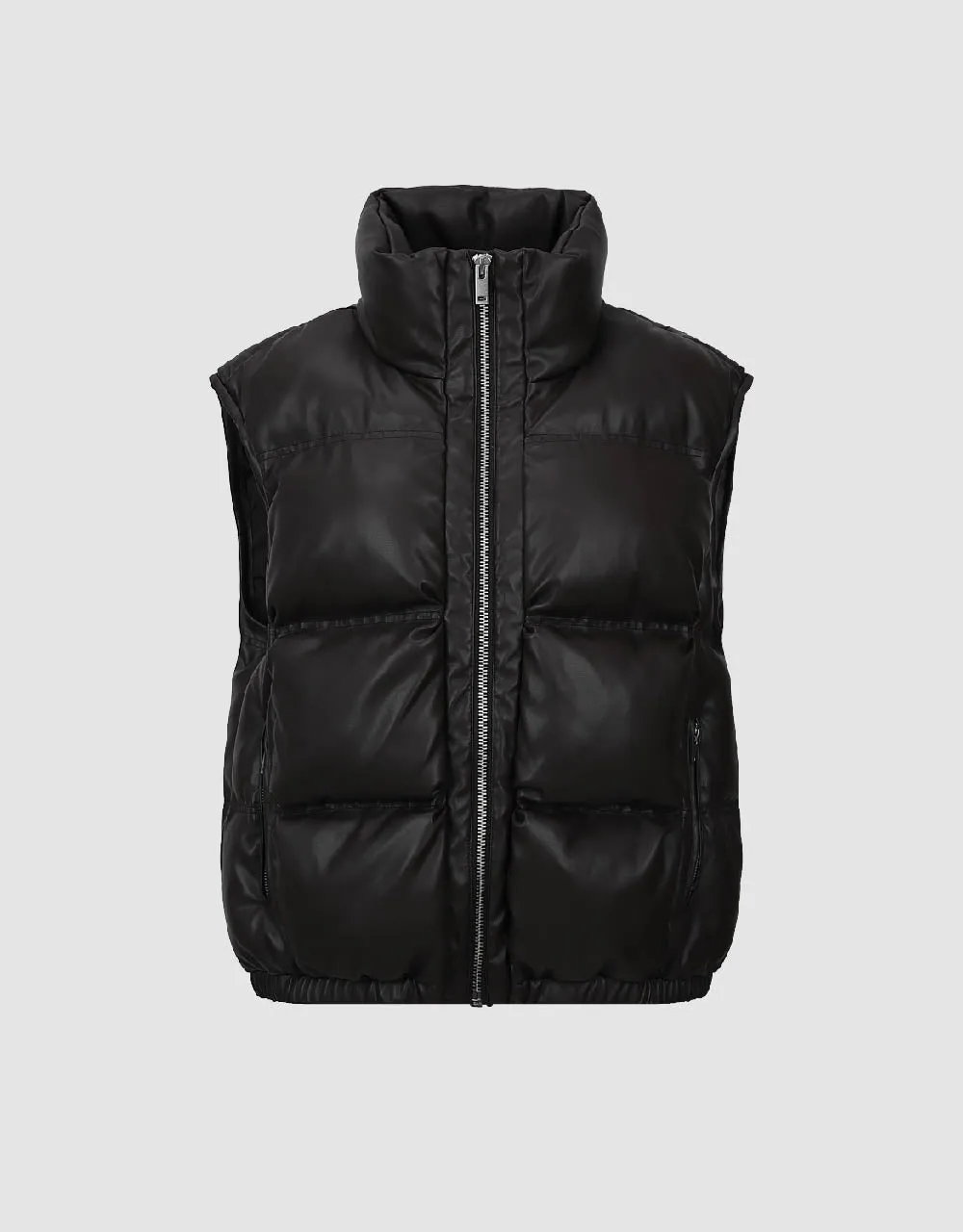 Zipper Front Stand Collar Padded Waistcoat sold by Urban Revivo product image thumbnail 2
