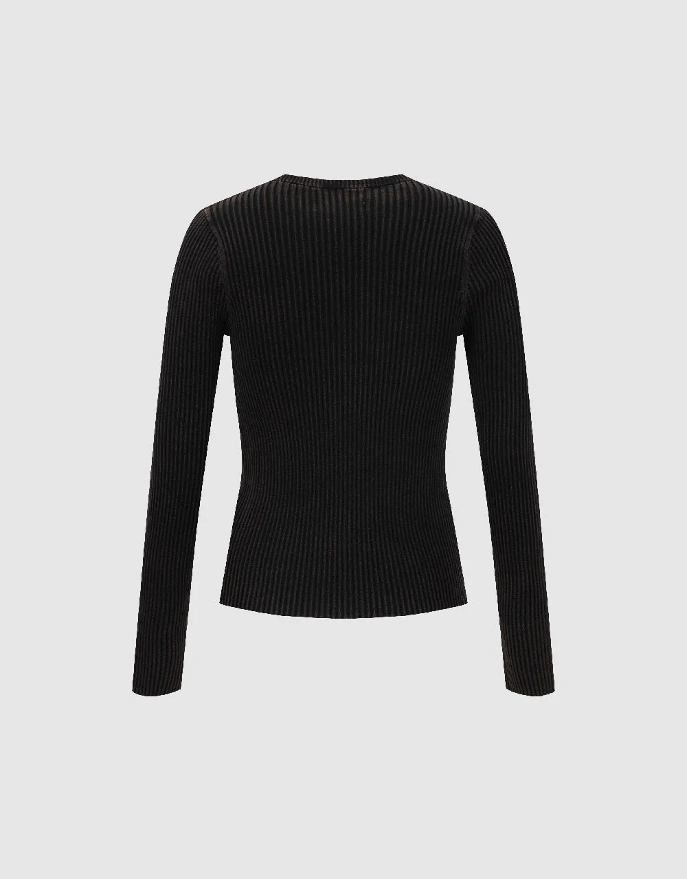 Zipper Front Crew Neck Knitted Cardigan sold by Urban Revivo product image thumbnail 5