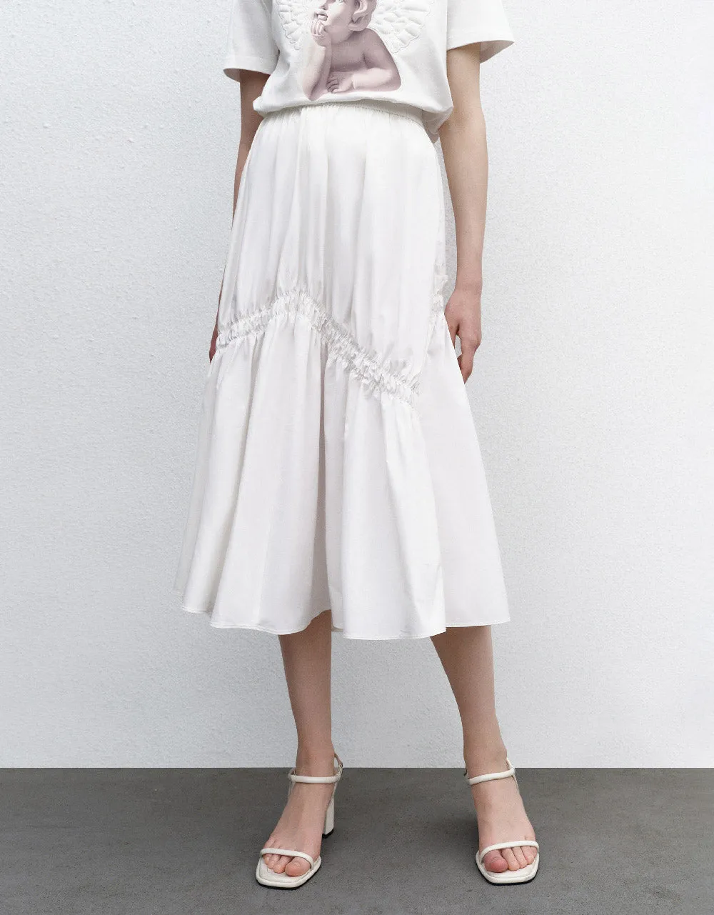 Elastic Waist Maxi A-Line Skirt sold by Urban Revivo product image thumbnail 3