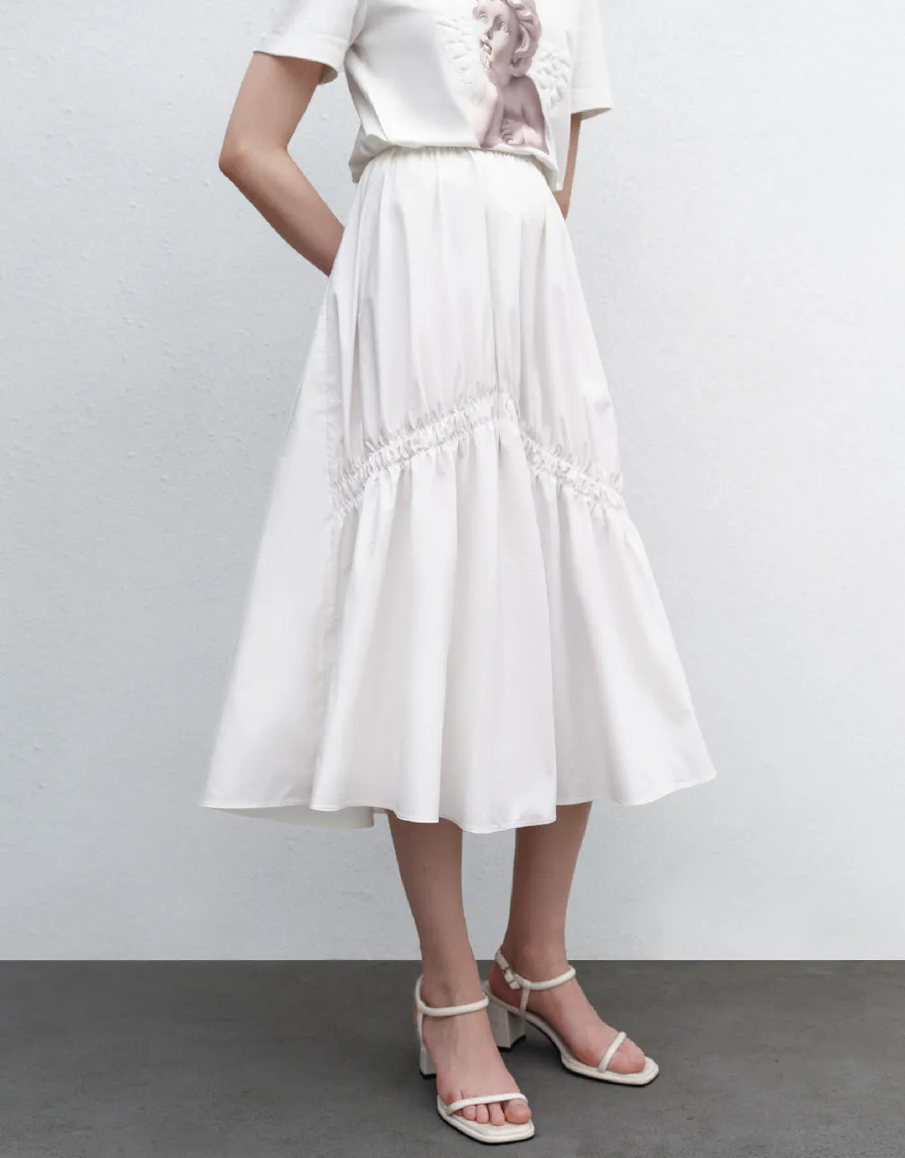 Elastic Waist Maxi A-Line Skirt sold by Urban Revivo product image thumbnail 4