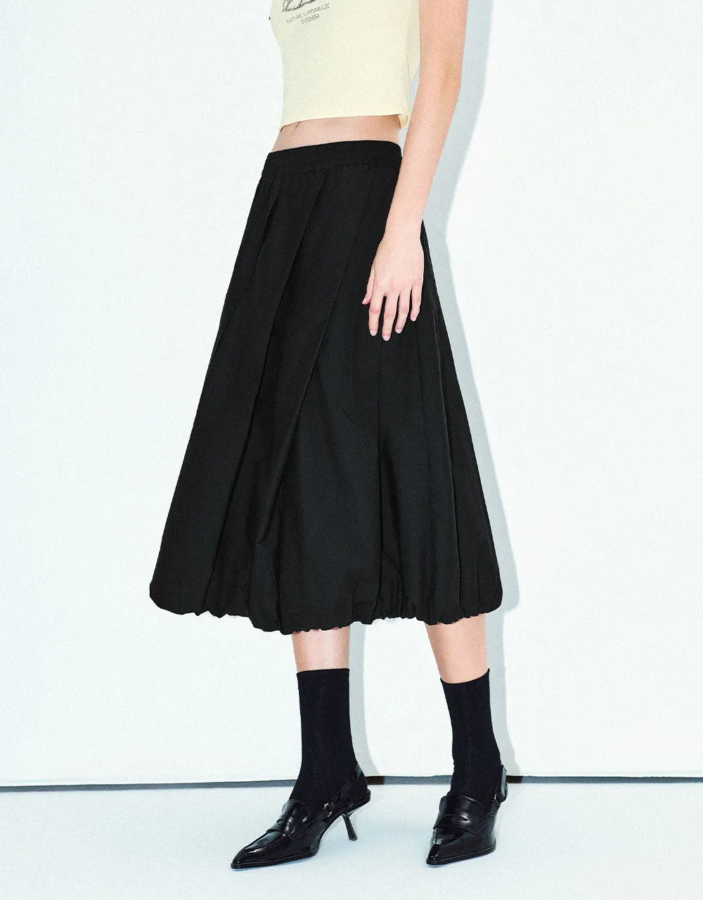 Elastic Waist Midi A-Line Skirt sold by Urban Revivo product image thumbnail 2