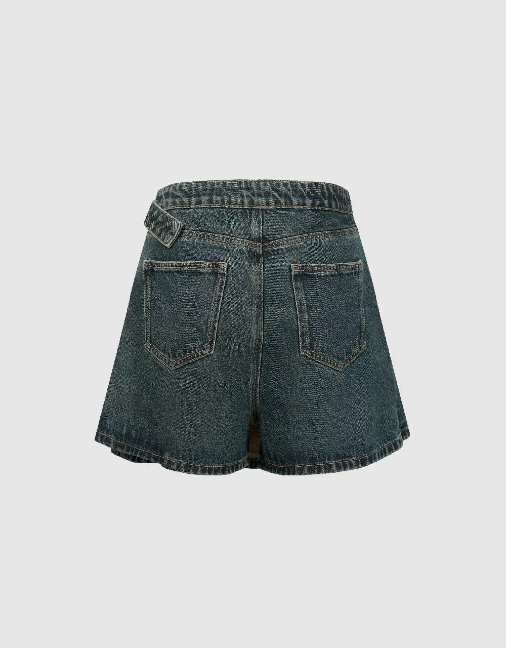 Pleated Denim Skort With Belt sold by Urban Revivo product image thumbnail 3