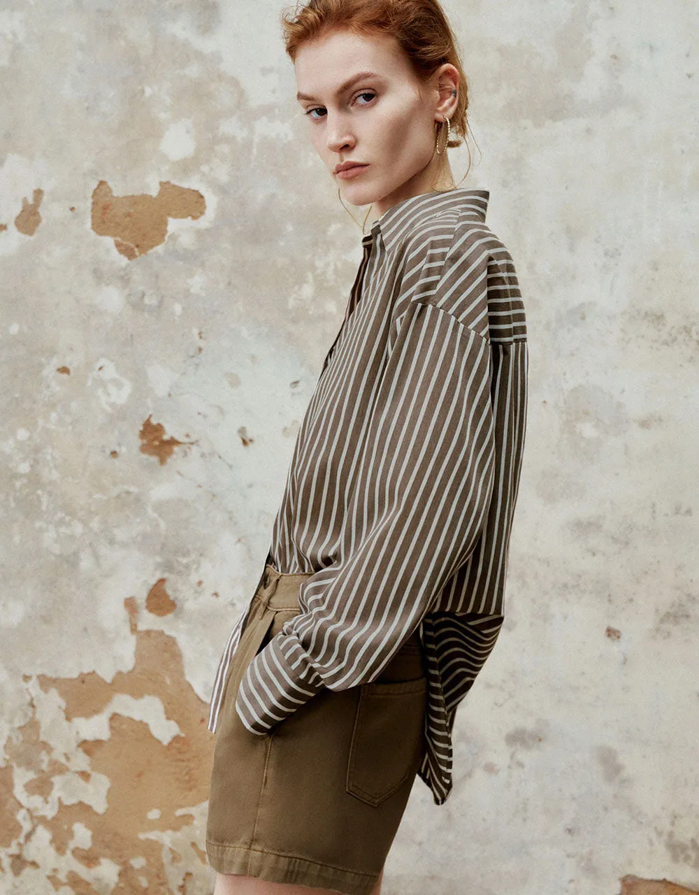 Striped Button Up Lapel Shirt sold by Urban Revivo product image thumbnail 3