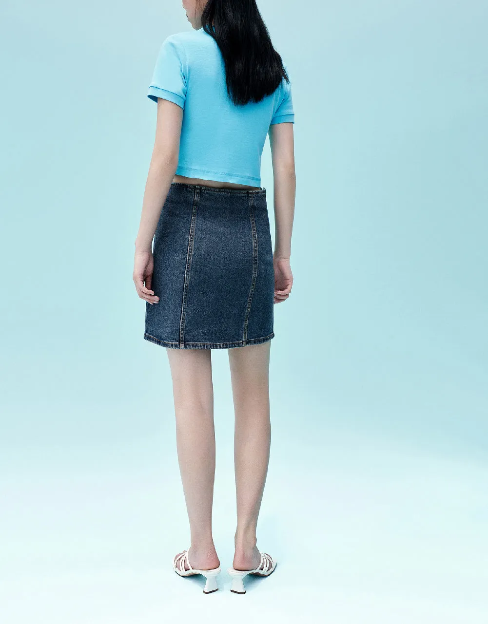 Mini A-Line Denim Skirt sold by Urban Revivo product image thumbnail 4