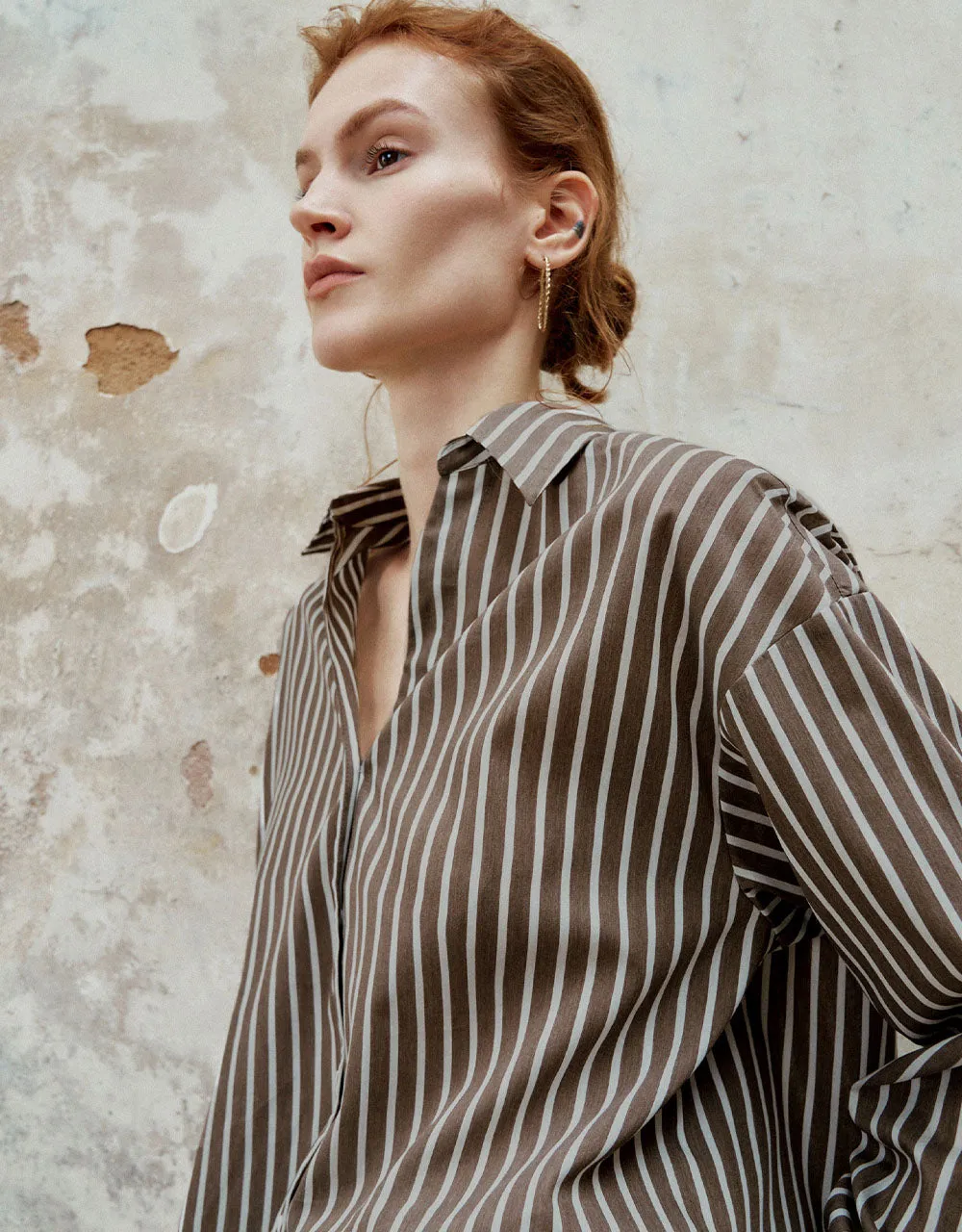 Striped Button Up Lapel Shirt sold by Urban Revivo product image thumbnail 4