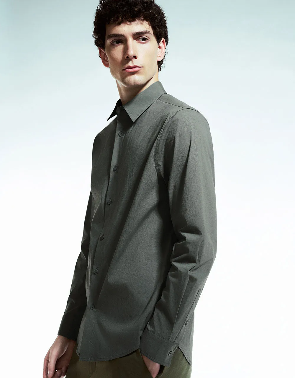 Button Up Straight Shirt sold by Urban Revivo product image thumbnail 3