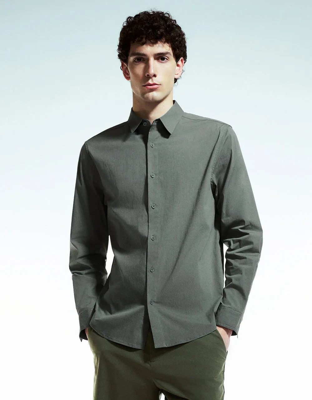 Button Up Straight Shirt sold by Urban Revivo