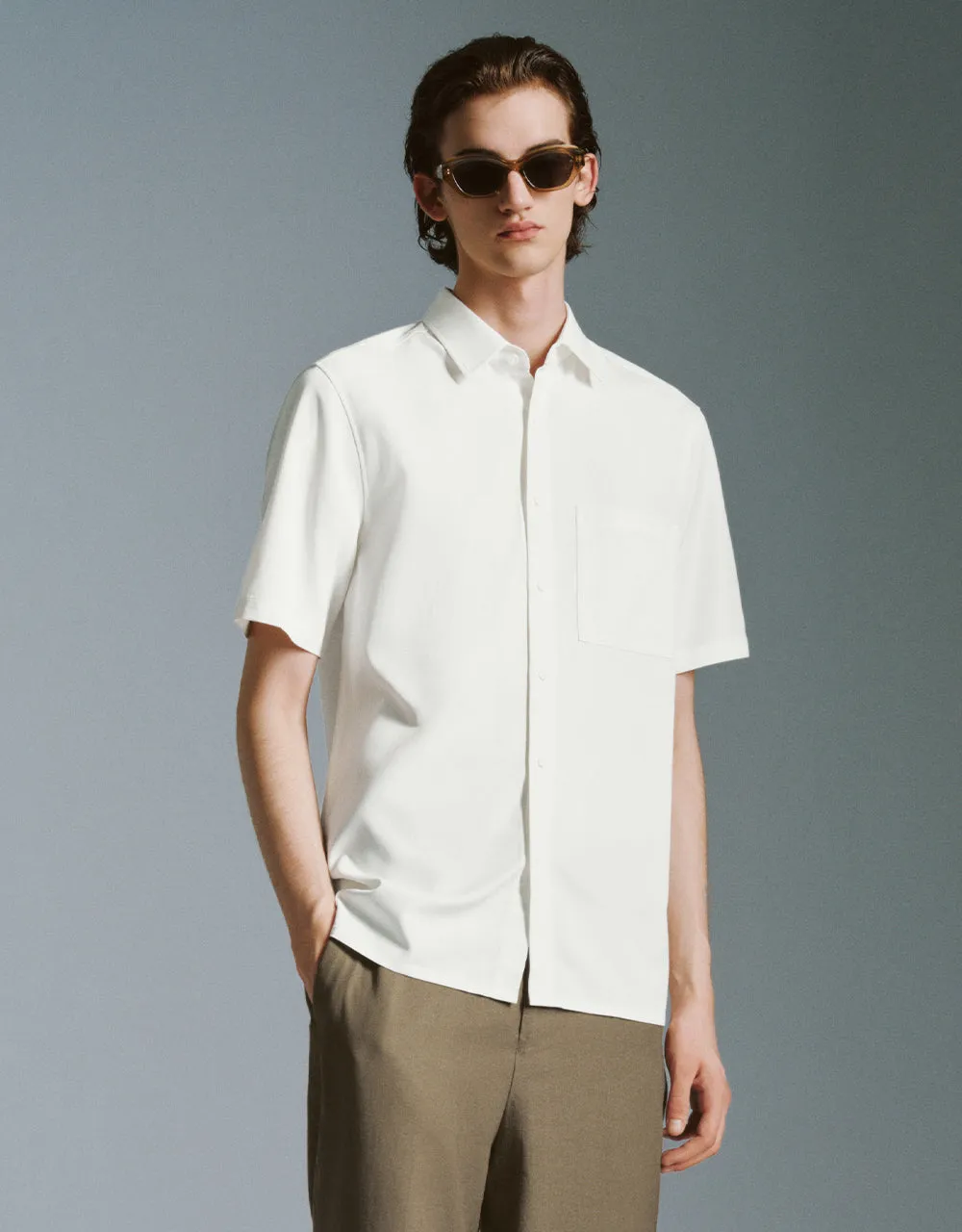 Button Up Straight Shirt sold by Urban Revivo