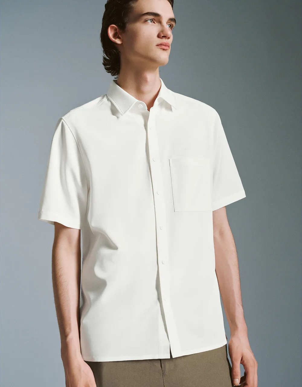 Button Up Straight Shirt sold by Urban Revivo product image thumbnail 3