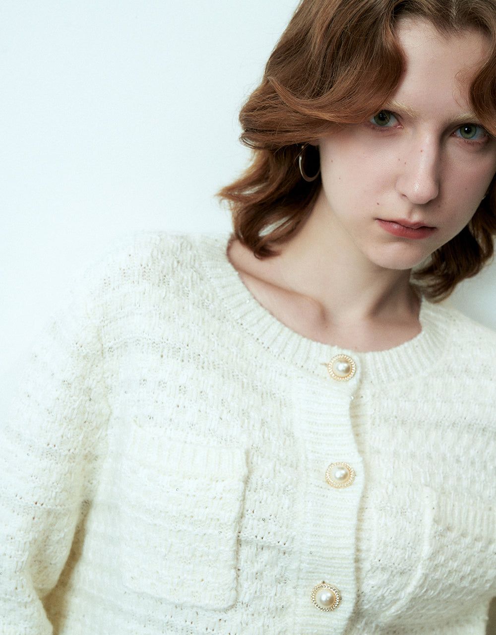 Pearl Button Crew Neck Knitted Cardigan sold by Urban Revivo product image thumbnail 5
