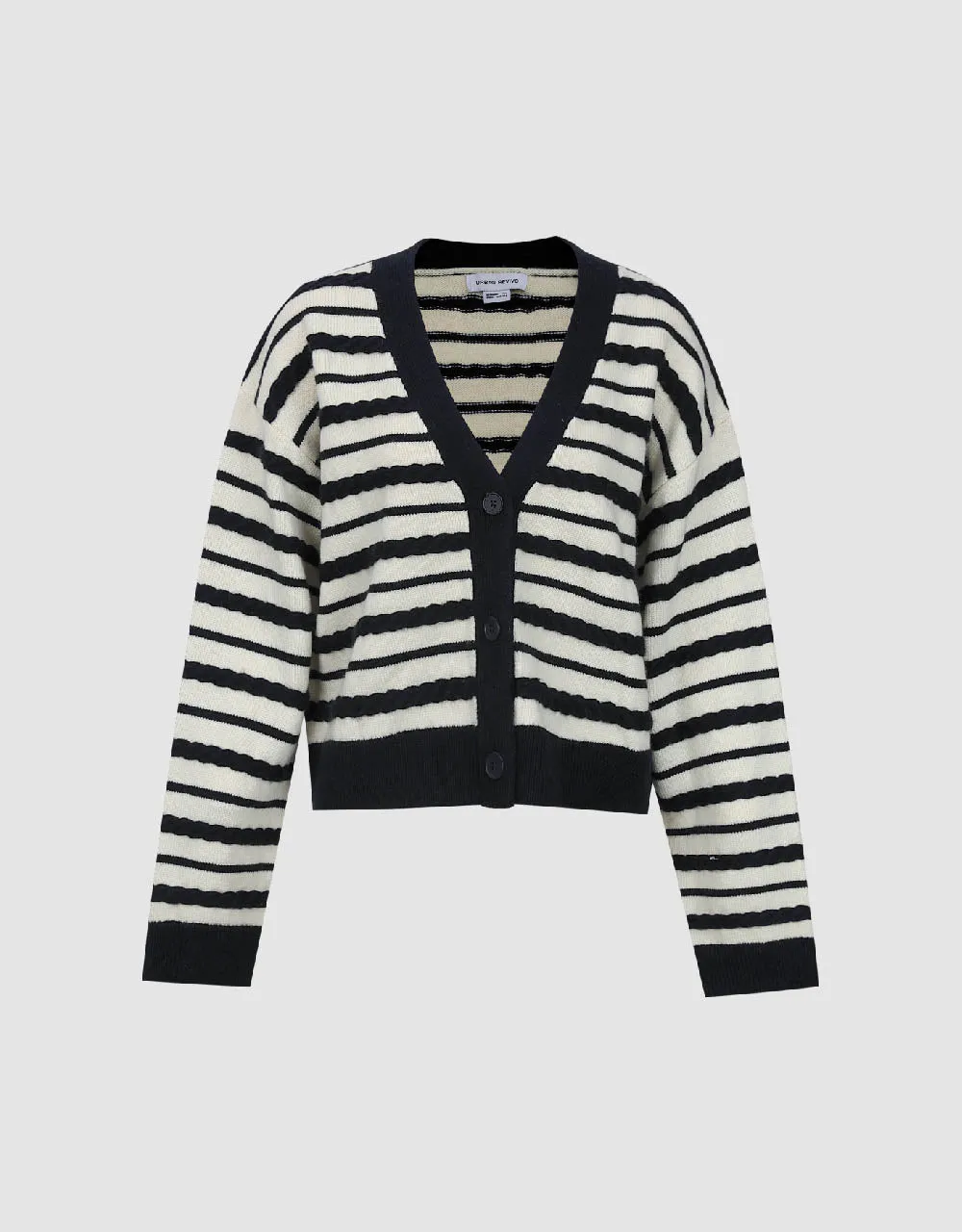 Striped V-Neck Knitted Cardigan sold by Urban Revivo product image thumbnail 2