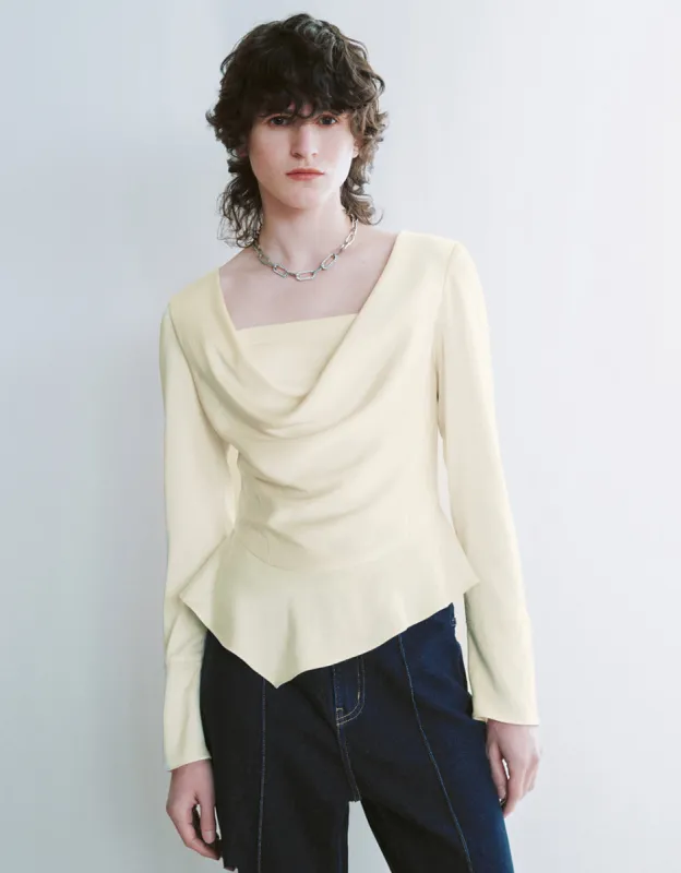 Cowl Neck Straight Overhead Shirt sold by Urban Revivo