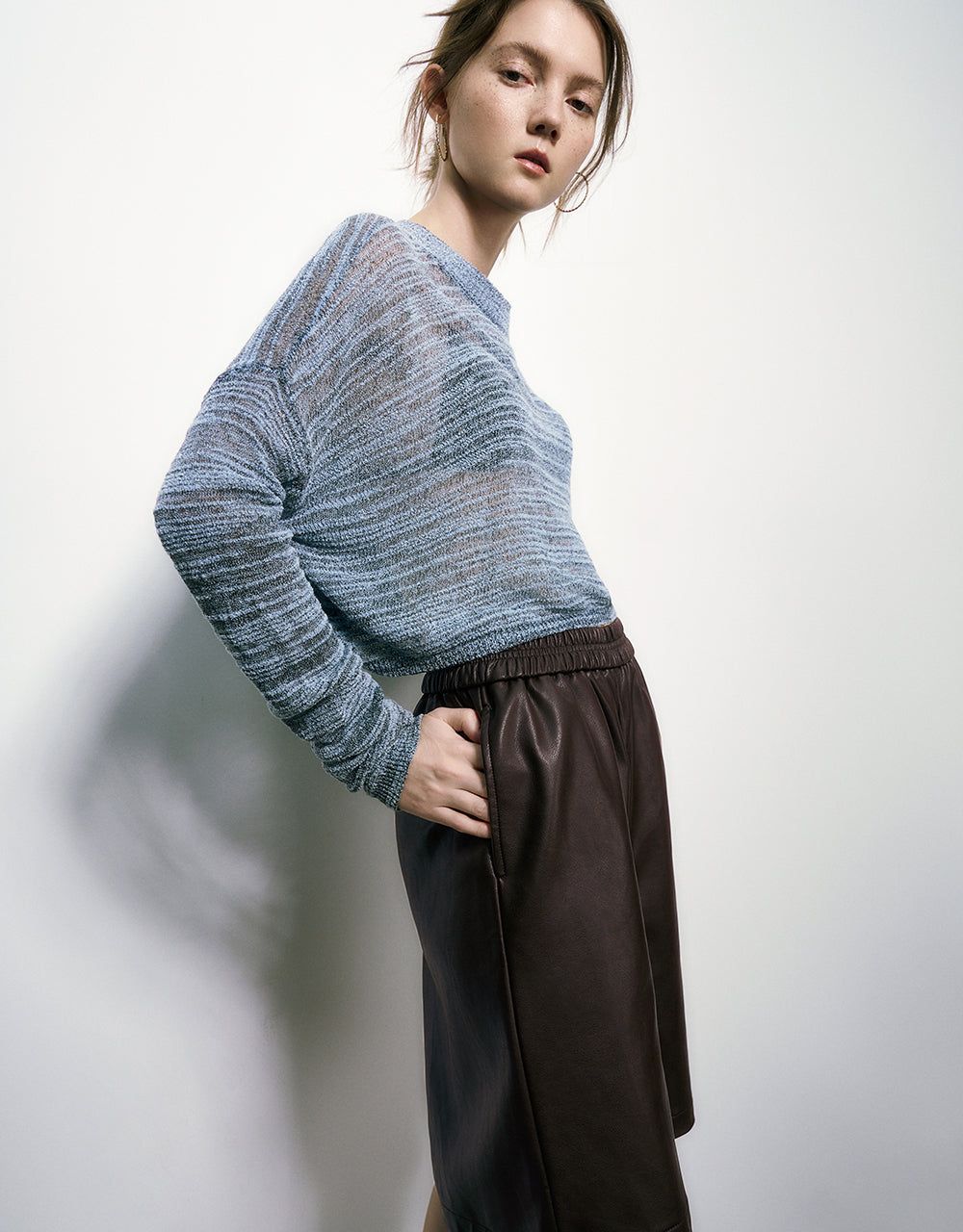 Drop Shoulder Sleeve Crew Neck Knitted T-Shirt sold by Urban Revivo product image thumbnail 3