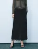 Raw Hem Straight Denim Skirt sold by Urban Revivo
