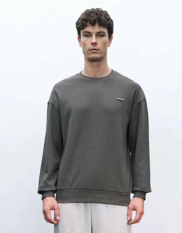 Crew Neck Straight Sweatshirt sold by Urban Revivo