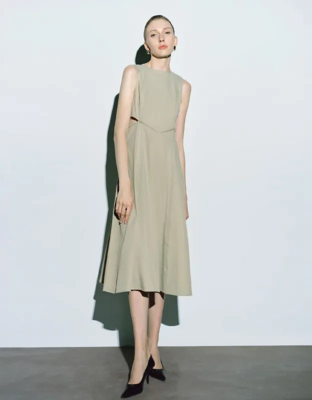 Cut-Out Sleeveless Skater Dress sold by Urban Revivo