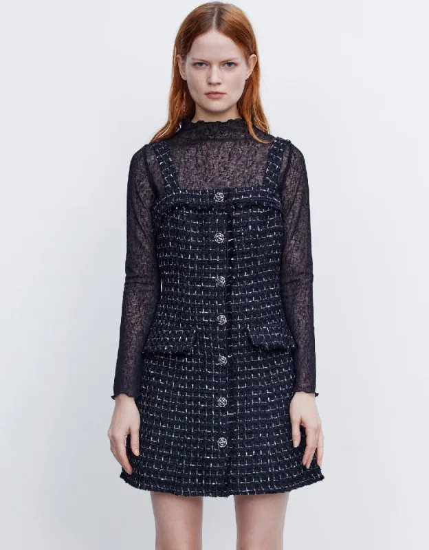 Tweed Sleeveless Straight Dress sold by Urban Revivo