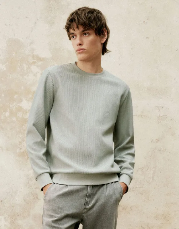 Textured Crew Neck Sweatshirt sold by Urban Revivo