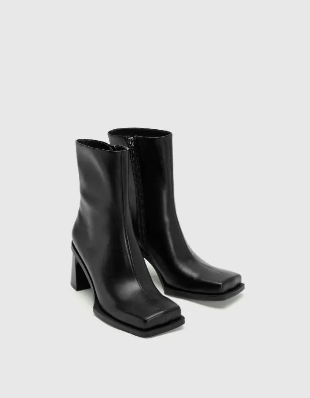 Vegan Leather Square Toe Boots sold by Urban Revivo