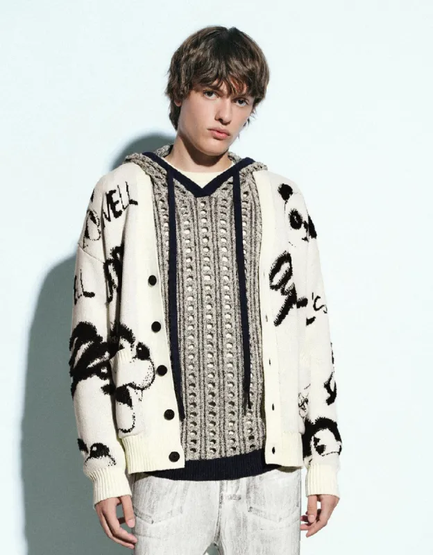 Drop Shoulder Sleeve Knitted Cardigan sold by Urban Revivo