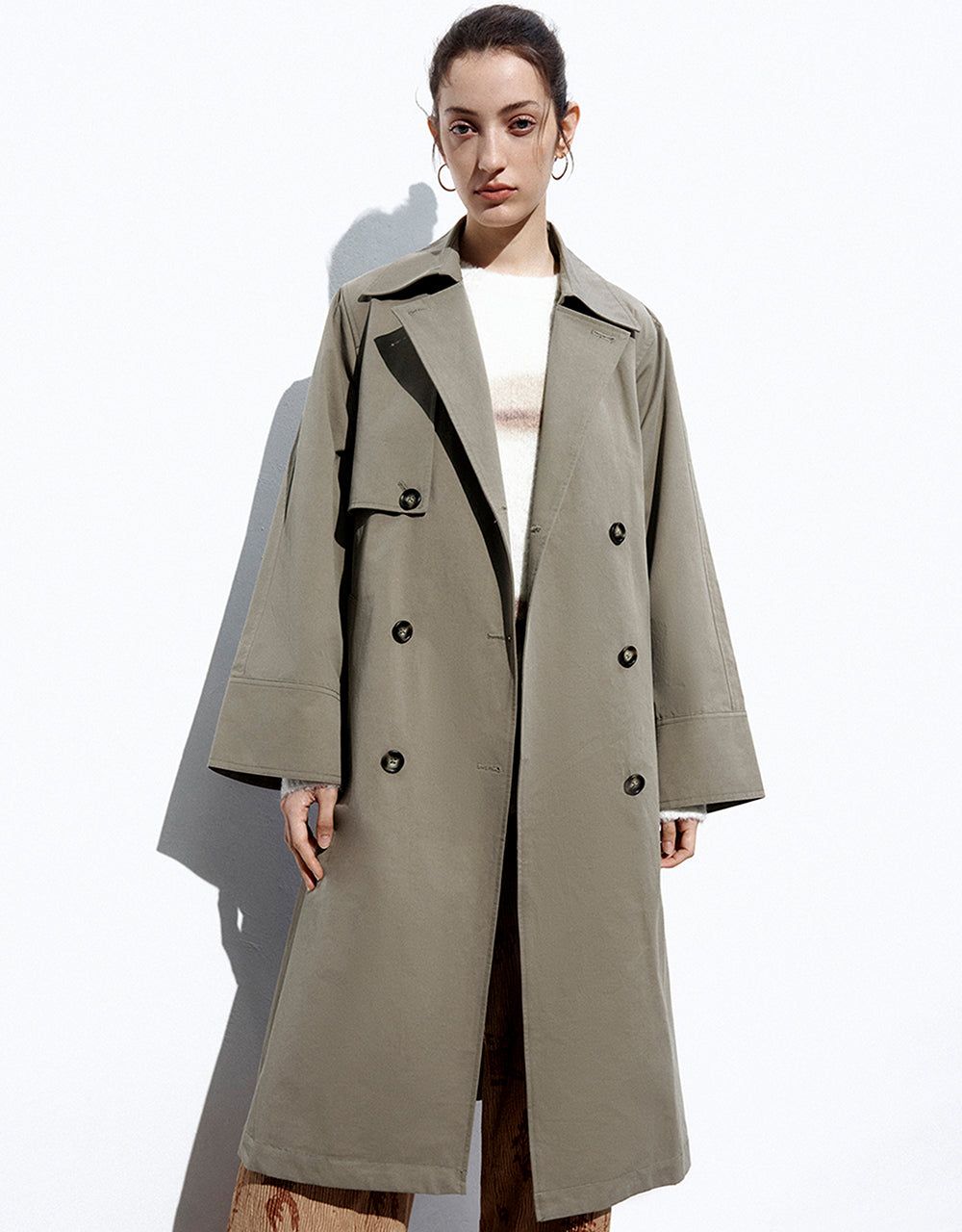 Raglan Sleeve Long Trench Coat sold by Urban Revivo product image thumbnail 2
